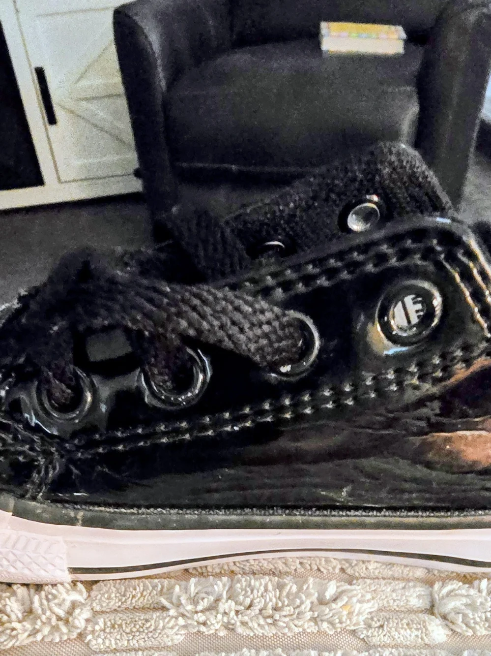 Converse All Star Kids Black Patent High-Top Sneakers